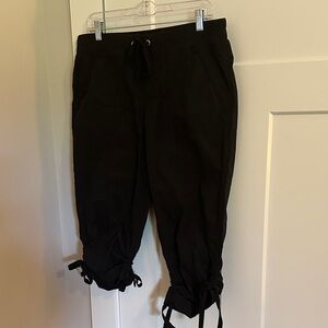 DKNY Sport Womens Black Drawstring Hiking Crops Size M Hiking Active